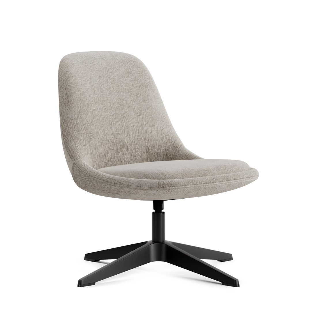 Mary lounge chair in Burlap on a black four-star base