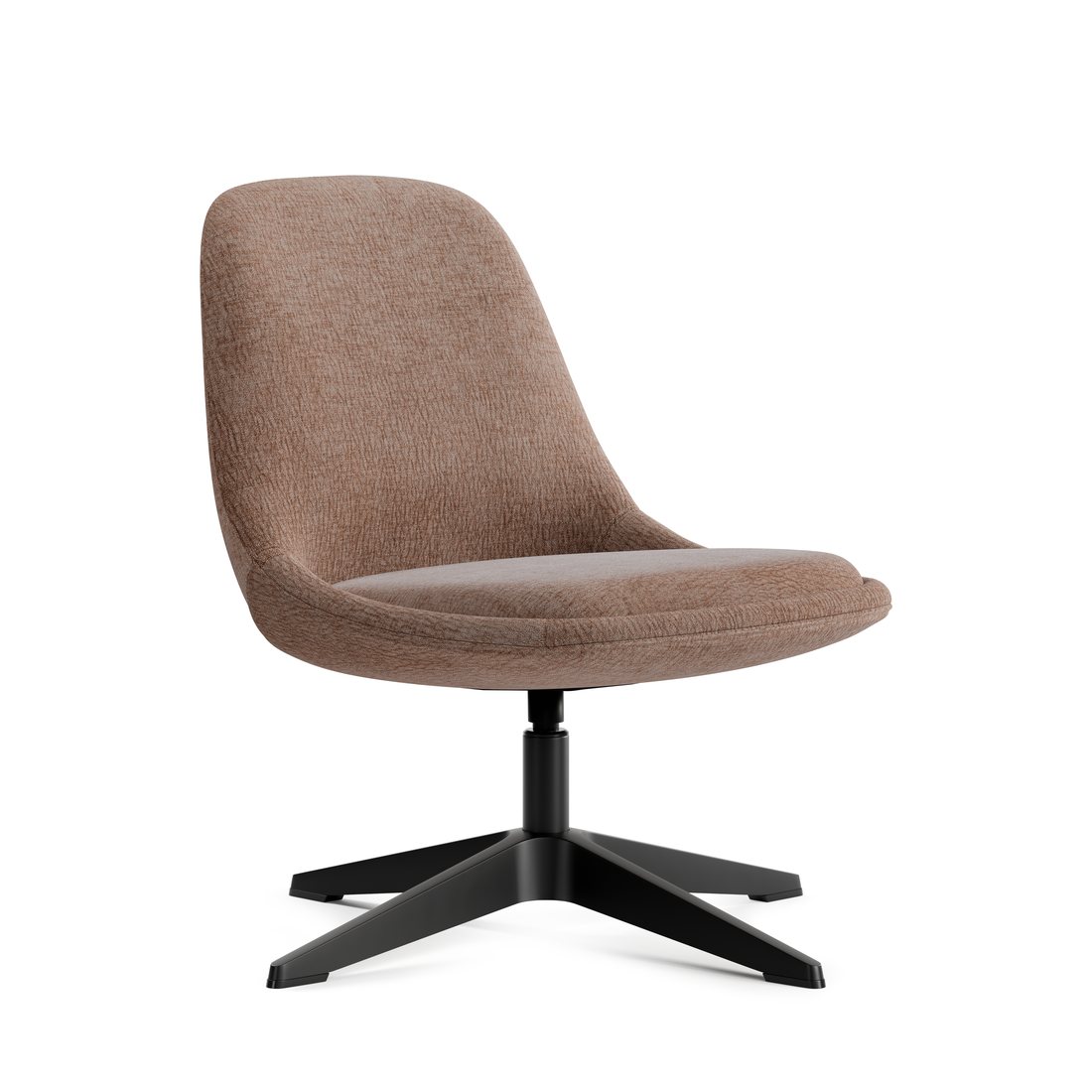 Mary lounge chair in Fawn on a black four-star base
