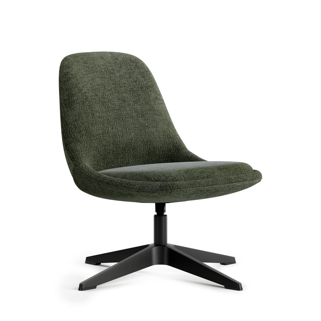 Mary lounge chair in Sage on a black four-star base